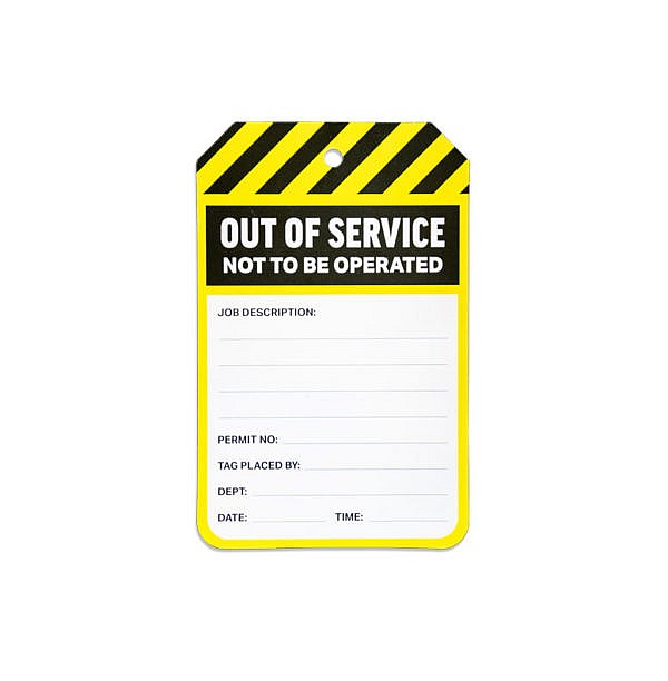 Out Of Service Machinery Lockout Tag (Pack of 100 Tags) - Image 2